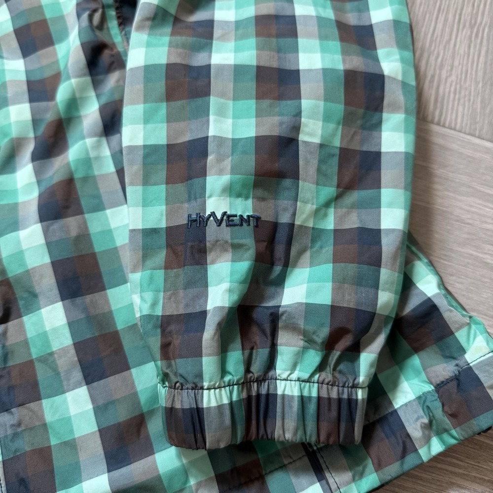 The North Face Women's HyVent Hooded Jacket Plaid Green Full Zip Small - Picture 10 of 12